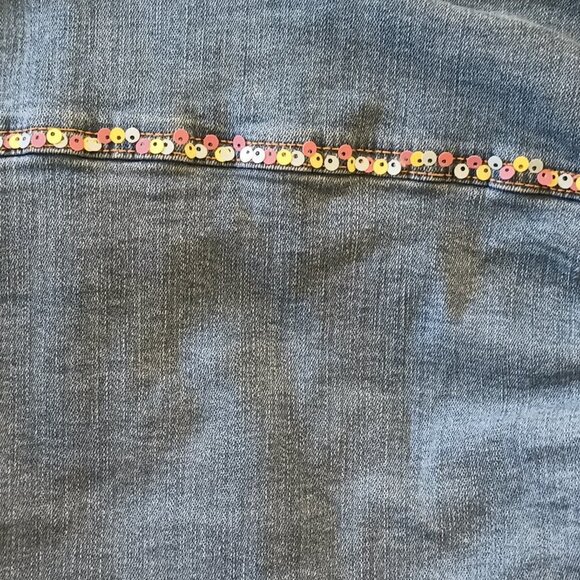 TucTuc jeans jacket with sequins and decorative buttons size 10 - Picture 3 of 4